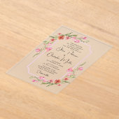 Elegant Romantic Waterverf Floral Wedding Acryl Uitnodigingen (Laagn)