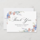 Elegant Romantic Waterverf Floral Wedding Bedankkaart (Voorkant)