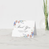 Elegant Romantic Waterverf Floral Wedding Bedankkaart (Voorkant)