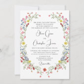 Elegant Romantic Waterverf Floral Wedding Kaart (Voorkant)