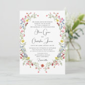 Elegant Romantic Waterverf Floral Wedding Kaart (Staand voorkant)