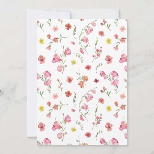 Elegant Romantic Waterverf Floral Wedding Kaart (Achterkant)