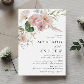 Elegant Romantic Waterverf Floral Wedding Kaart