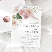 Elegant Romantic Waterverf Floral Wedding Kaart