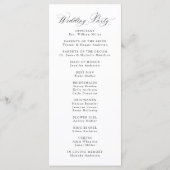 Elegant Romantic Waterverf Floral Wedding Programmakaart (Achterkant)