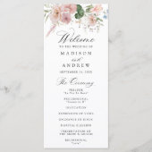 Elegant Romantic Waterverf Floral Wedding Programmakaart (Voorkant)