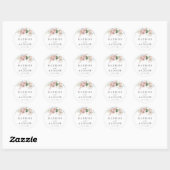 Elegant Romantic Waterverf Floral Wedding Ronde Sticker (Vel)