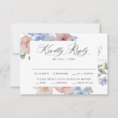 Elegant Romantic Waterverf Floral Wedding RSVP Kaartje (Voorkant)