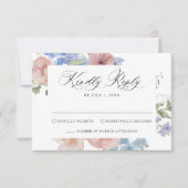 Elegant Romantic Waterverf Floral Wedding RSVP Kaartje (Voorkant)