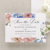 Elegant Romantic Waterverf Floral Wedding Save The Date