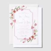 Elegant Romantic Waterverf Floral Wedding Vellum Uitnodigingen (Offset)