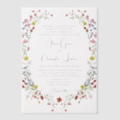 Elegant Romantic Waterverf Floral Wedding Vellum Uitnodigingen (Voorkant)