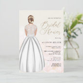 Elegant Romantic Wedding Dress Vrijgezellenfeest Kaart (Staand voorkant)