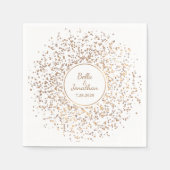 Elegant Romantic Wedding Gold en Silver Confetti Servetten (Voorkant)