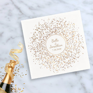 Elegant Romantic Wedding Gold en Silver Confetti Servetten