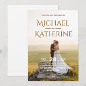 Elegant Romantic Wedding Invitation Kaart (Voorkant / Achterkant)