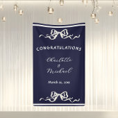 Elegant Romantic Wedding Navy Bow Congratulations  Spandoek