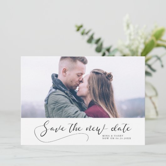 Elegant romantic Wedding Save the new date Aankondiging (Staand voorkant)