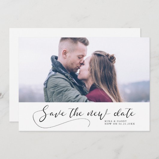 Elegant romantic Wedding Save the new date Aankondiging (Voorkant / Achterkant)