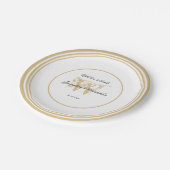 Elegant Romantic White Gold Wedding Chic Monogram Papieren Bordje (Gekanteld)