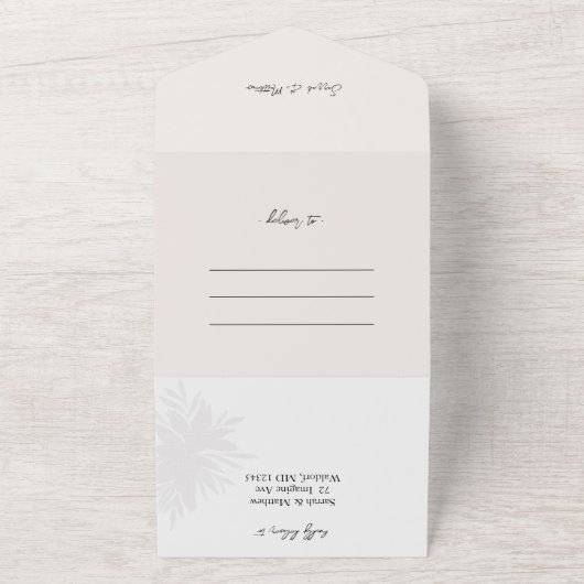 Elegant Romantic White Lace Flowers All In One Uitnodiging (Buitenkant)