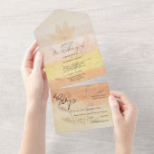 Elegant Romantic Wildbloemen Terracotta All In One Uitnodiging (Afscheurbaar)