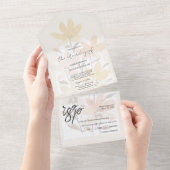 Elegant Romantic Wildbloemen Terracotta All In One Uitnodiging (Afscheurbaar)