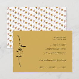 Elegant Romantic Wildbloemen Terracotta RSVP Kaartje