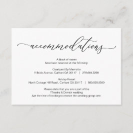 Elegant Romantic, zwart, accommodatie Informatiekaartje