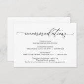 Elegant Romantic, zwart, accommodatie Informatiekaartje (Voorkant / Achterkant)