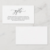 Elegant Romantic, Zwart manuscript, een nota over  Informatiekaartje (Voorkant / Achterkant)