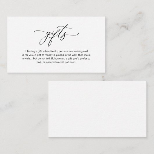 Elegant Romantic, Zwart manuscript, een nota over Informatiekaartje (Voorkant / Achterkant)