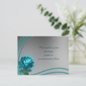 Elegant & Romantisch Blauw Roos & Parels Personali Aankondigingskaart (Staand voorkant)