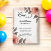 Elegant Romantisch Bloemen Lijst Rustiek 1e verjaa Kaart