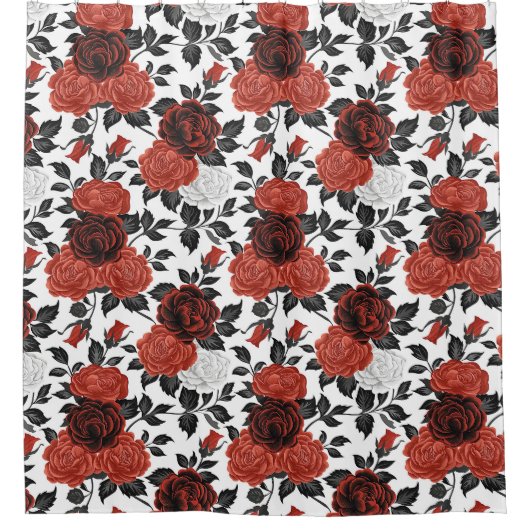 Elegant Romantisch Bloemen  Roos Douchegordijn (Voorkant)