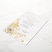 Elegant Romantisch Bloemen Waterverf Bruiloft Goud Folie Uitnodiging (Gedraaid)