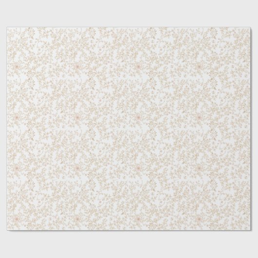 Elegant romantisch  bloemmotief beige cadeaupapier (Vlak)