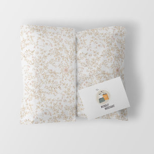 Elegant romantisch bloemmotief beige inpakpapier vel