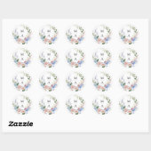 Elegant Romantisch Bloemstuk Monogram Bruiloft Ronde Sticker (Vel)