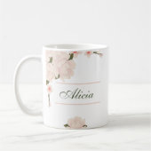 Elegant Romantisch Blush Roze Bloemen Bruidsmeisje Koffiemok (Links)