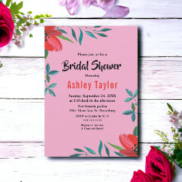 Elegant Romantisch Blush Roze Bloemen Vrijgezellen Kaart