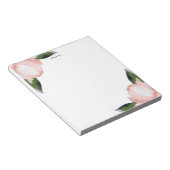 Elegant Romantisch Blush Waterverf Bloemen Notitie Notitieblok (Schuin)