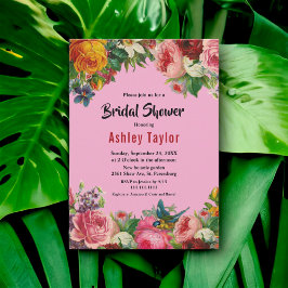 Elegant Romantisch Blush Zomer Bloemen Vrijgezelle Kaart