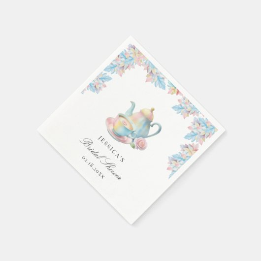 Elegant Romantisch Bruids Tea Party Vrijgezellenfe Servet (Hoek)