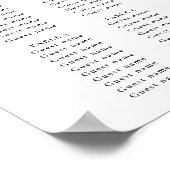 Elegant romantisch calligrafietrouwensdiagram poster (Hoek)