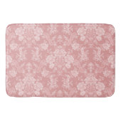 Elegant Romantisch Chic Bloemen Damask-Pastel Roze Badmat (Voorkant)