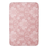 Elegant Romantisch Chic Bloemen Damask-Pastel Roze Badmat (Voorkant Verticaal)
