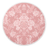Elegant Romantisch Chic Bloemen Damask-Pastel Roze Keramische Knop (Voorkant)