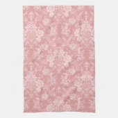 Elegant Romantisch Chic Bloemen Damask-Pastel Roze Theedoek (Verticaal)