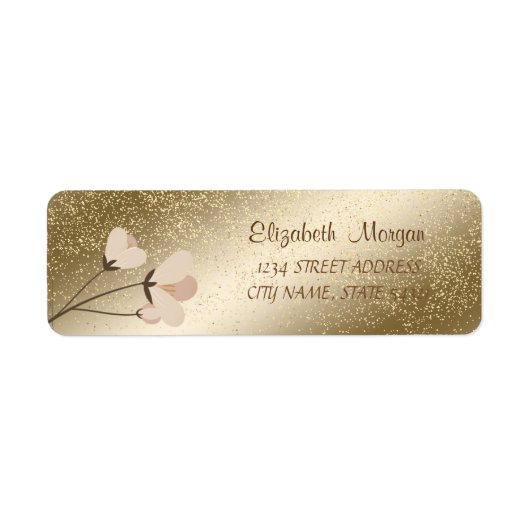 Elegant  Romantisch,Confetti  Bloemen  Adreslabel Etiket (Voorkant)